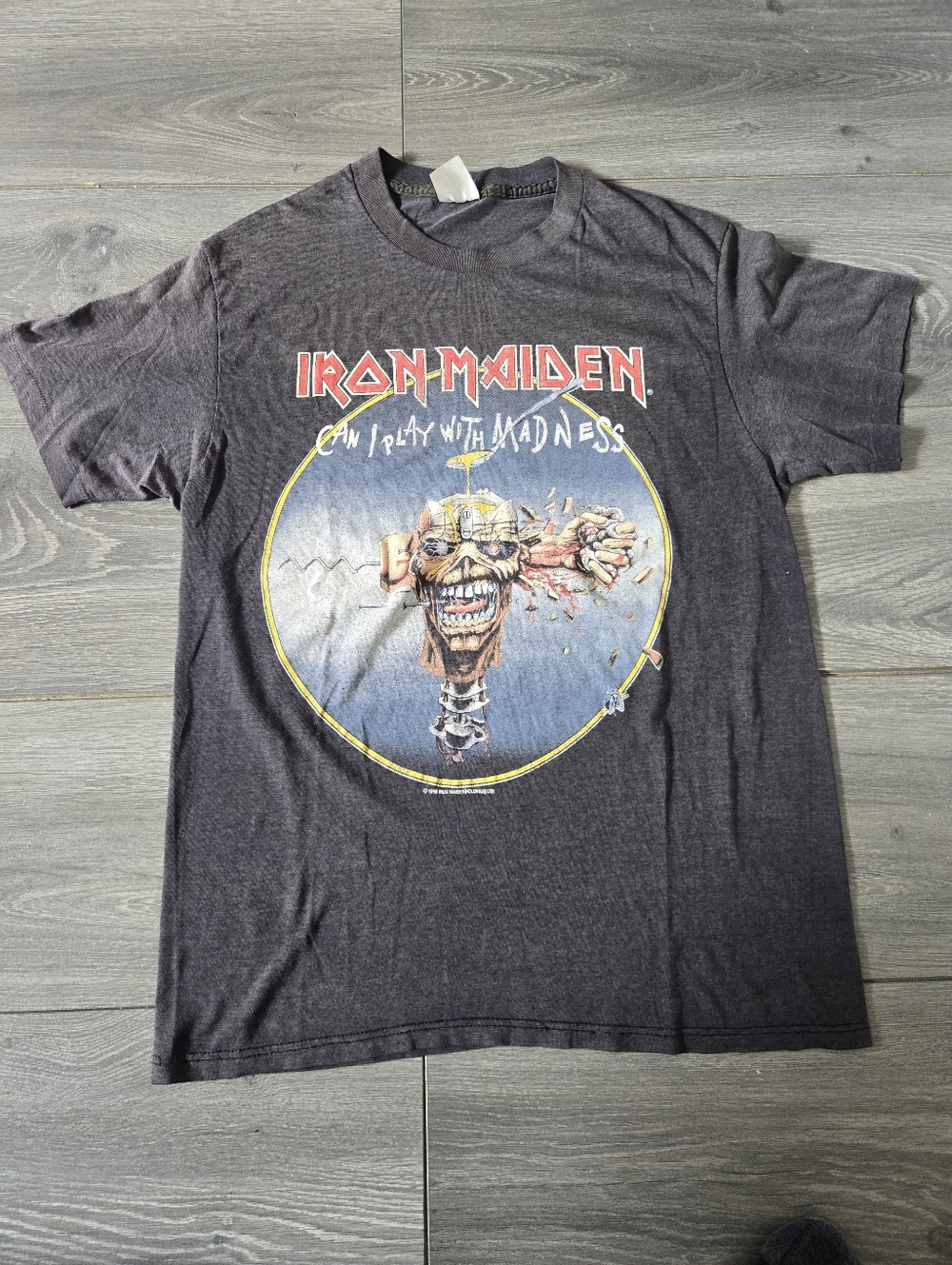 Vintage 1988 Iron Maiden "Can I Play With Madness" Tour T-Shirt Spring Ford L